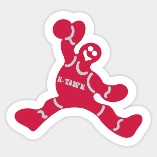 Jumping Houston Rockets Gingerbread Man Sticker